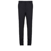 Pantalon coupe regular jacquard en laine - Noir