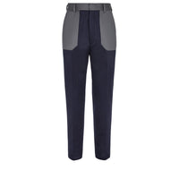 Pantalon taille haute - Bleu & Gris
