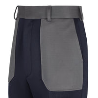 Pantalon taille haute - Bleu & Gris