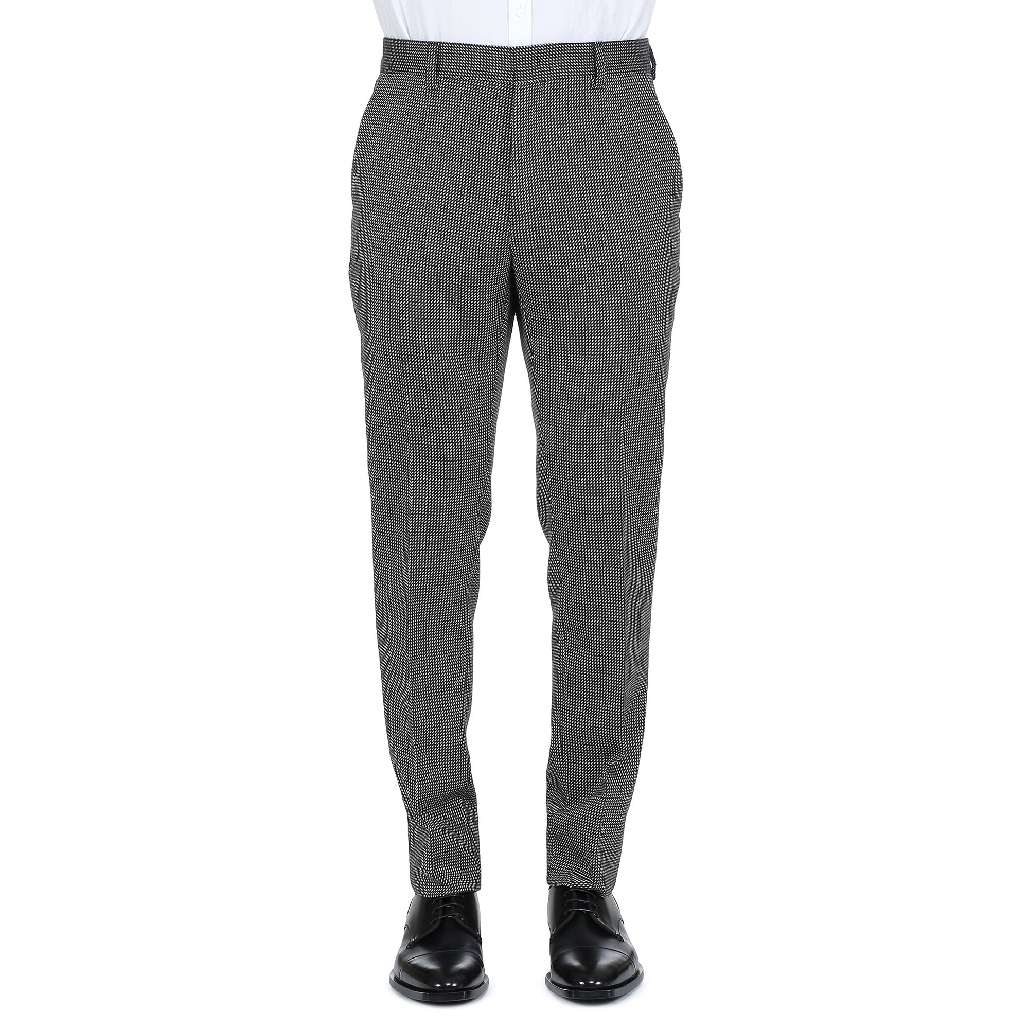 Pantalon coupe regular en laine - Gris
