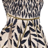 Robe à corolle feuillages - Beige