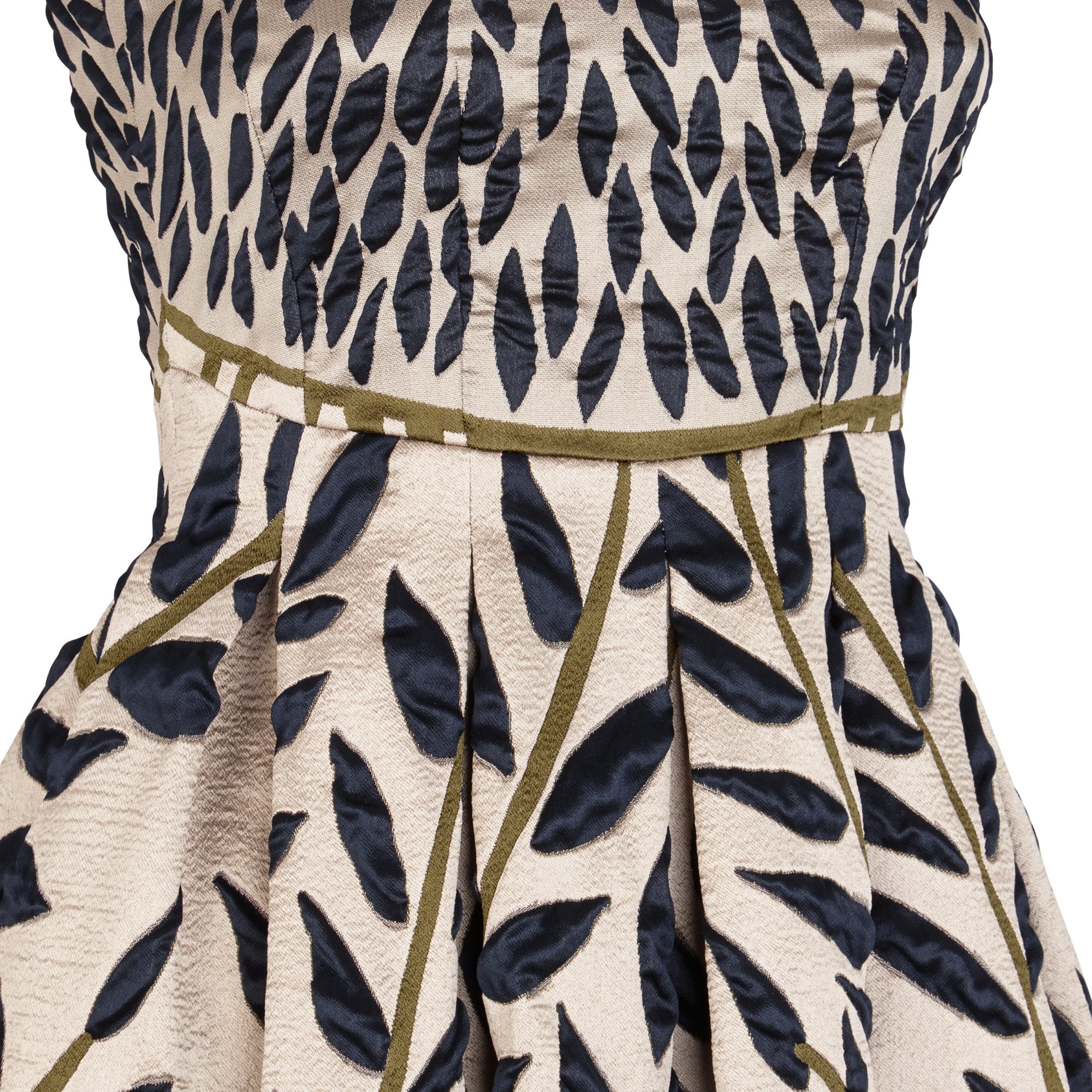 Robe à corolle feuillages - Beige