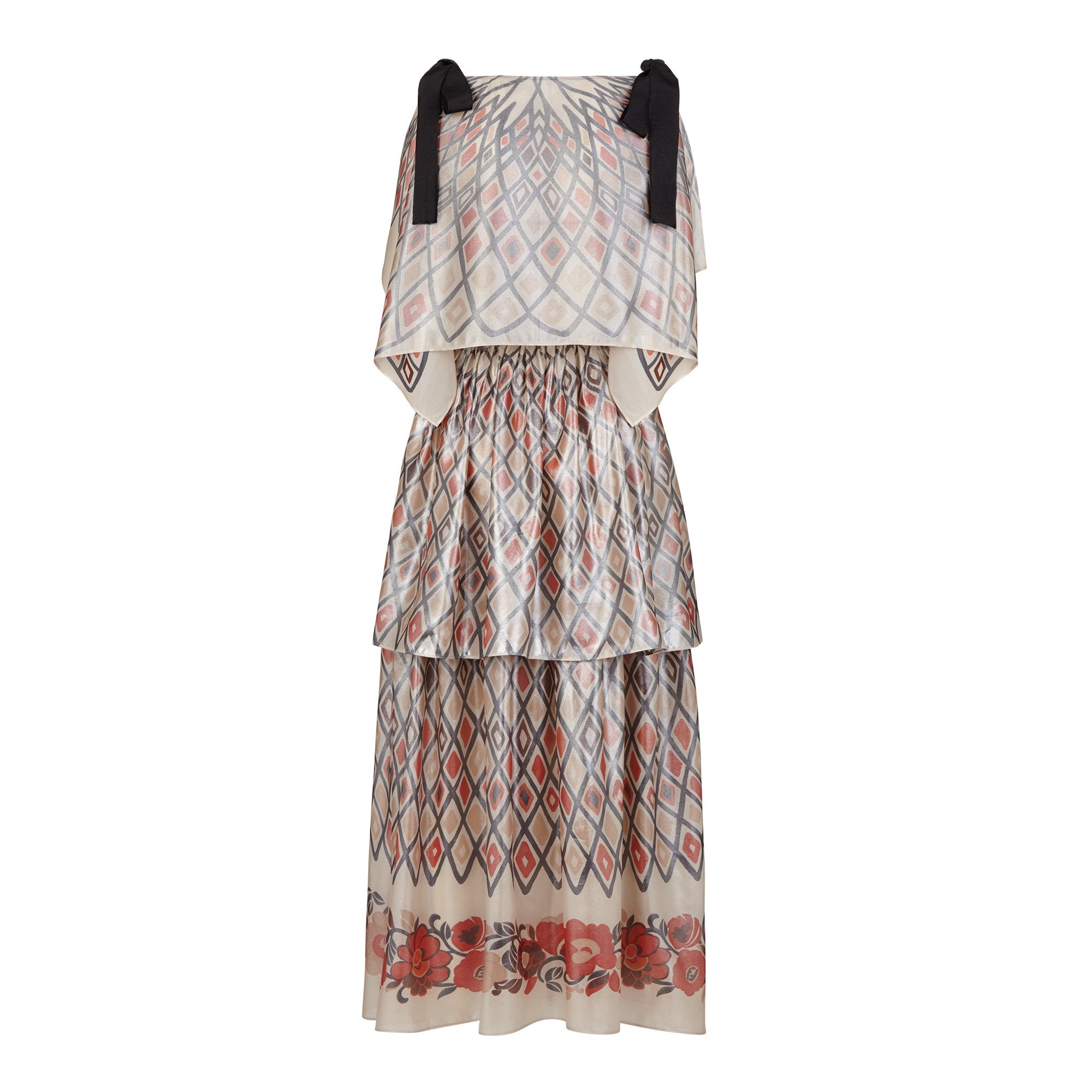 Robe art déco en soie - Multicolore