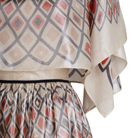 Robe art déco en soie - Multicolore