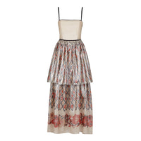Robe art déco en soie - Multicolore