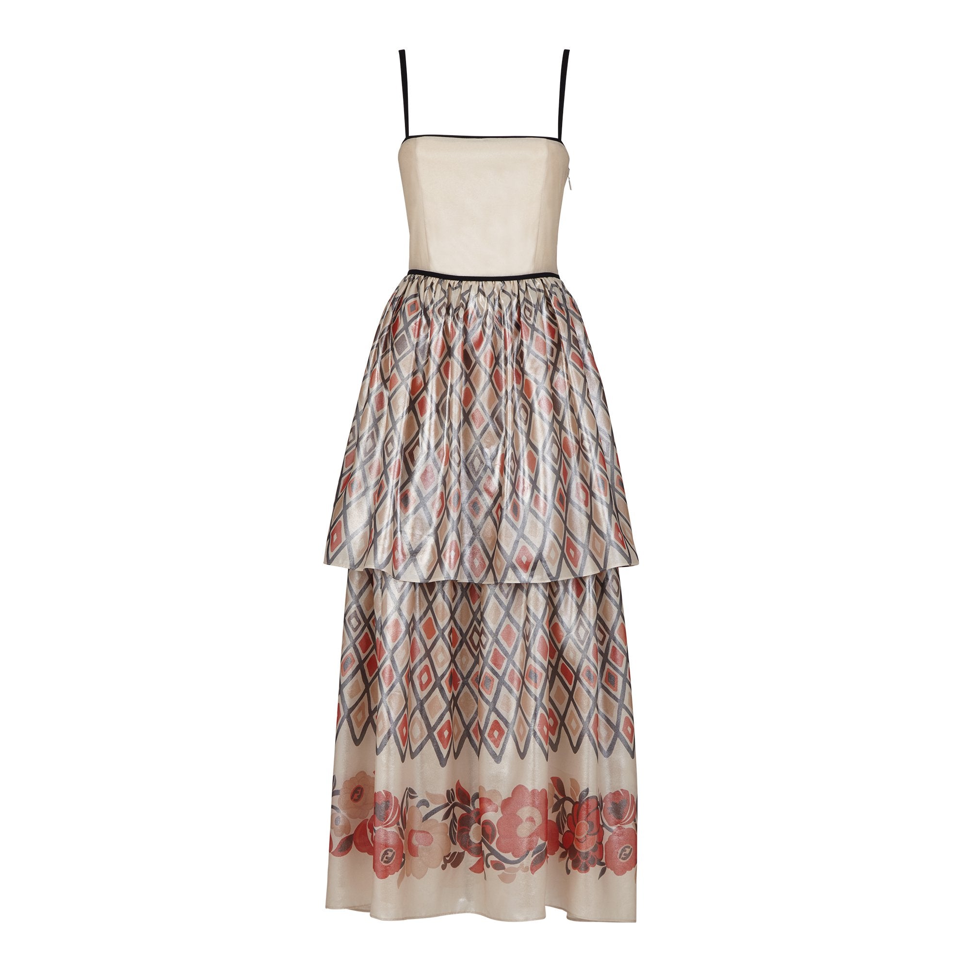 Robe art déco en soie - Multicolore