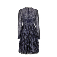 Robe à motif floral en soie - Bleu