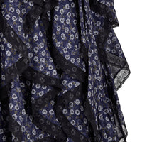 Robe à motif floral en soie - Bleu