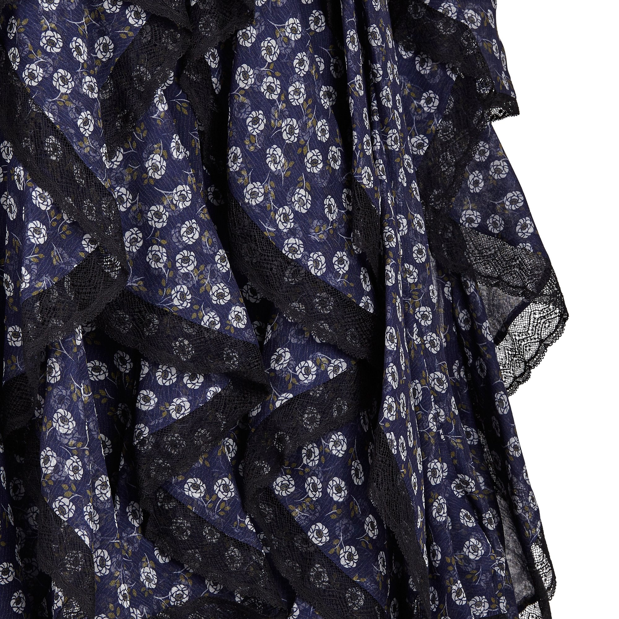 Robe à motif floral en soie - Bleu