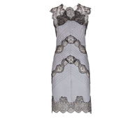 Robe fourreau en soie & dentelle - Gris