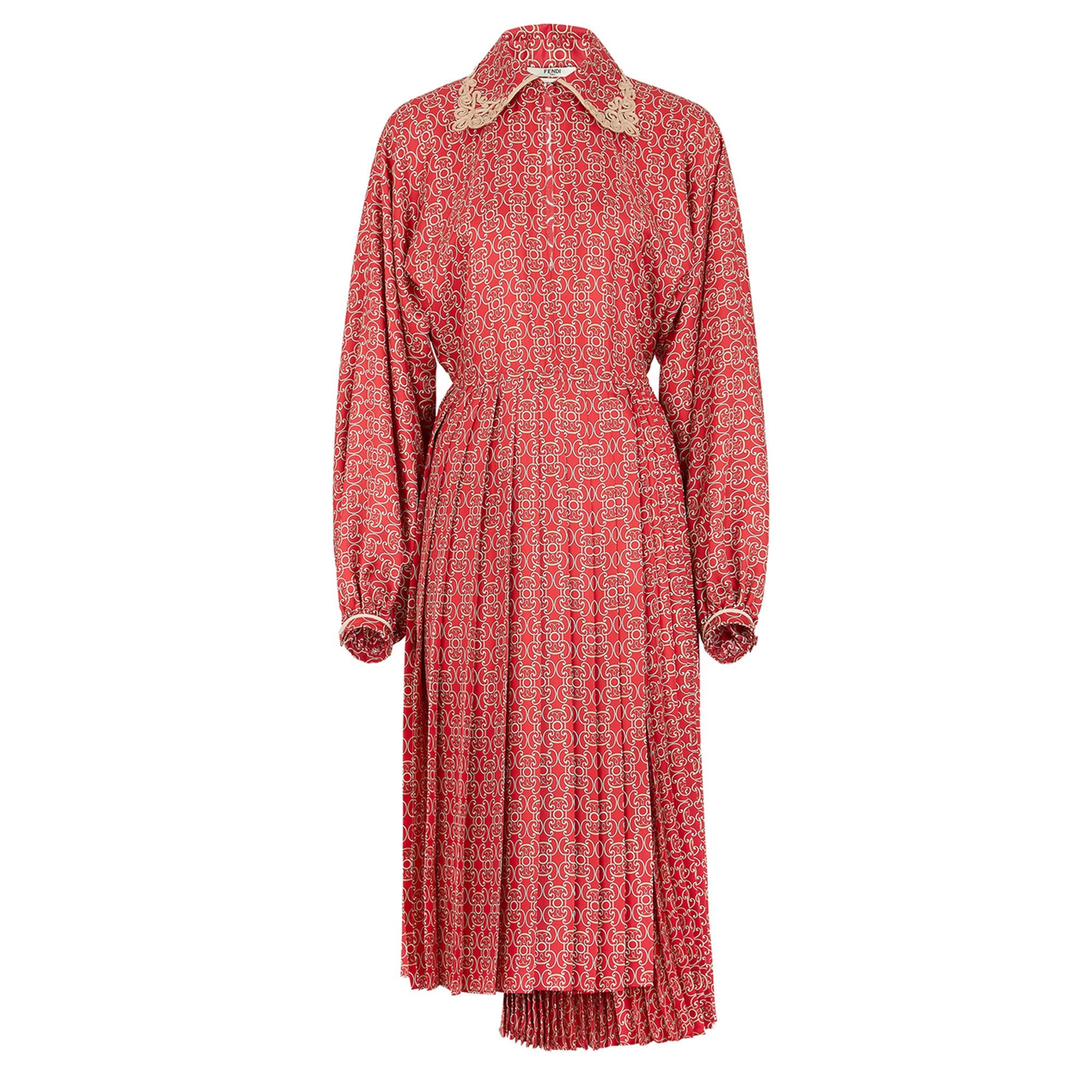Robe longue chemisier en soie - Rouge