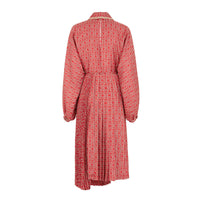 Robe longue chemisier en soie - Rouge