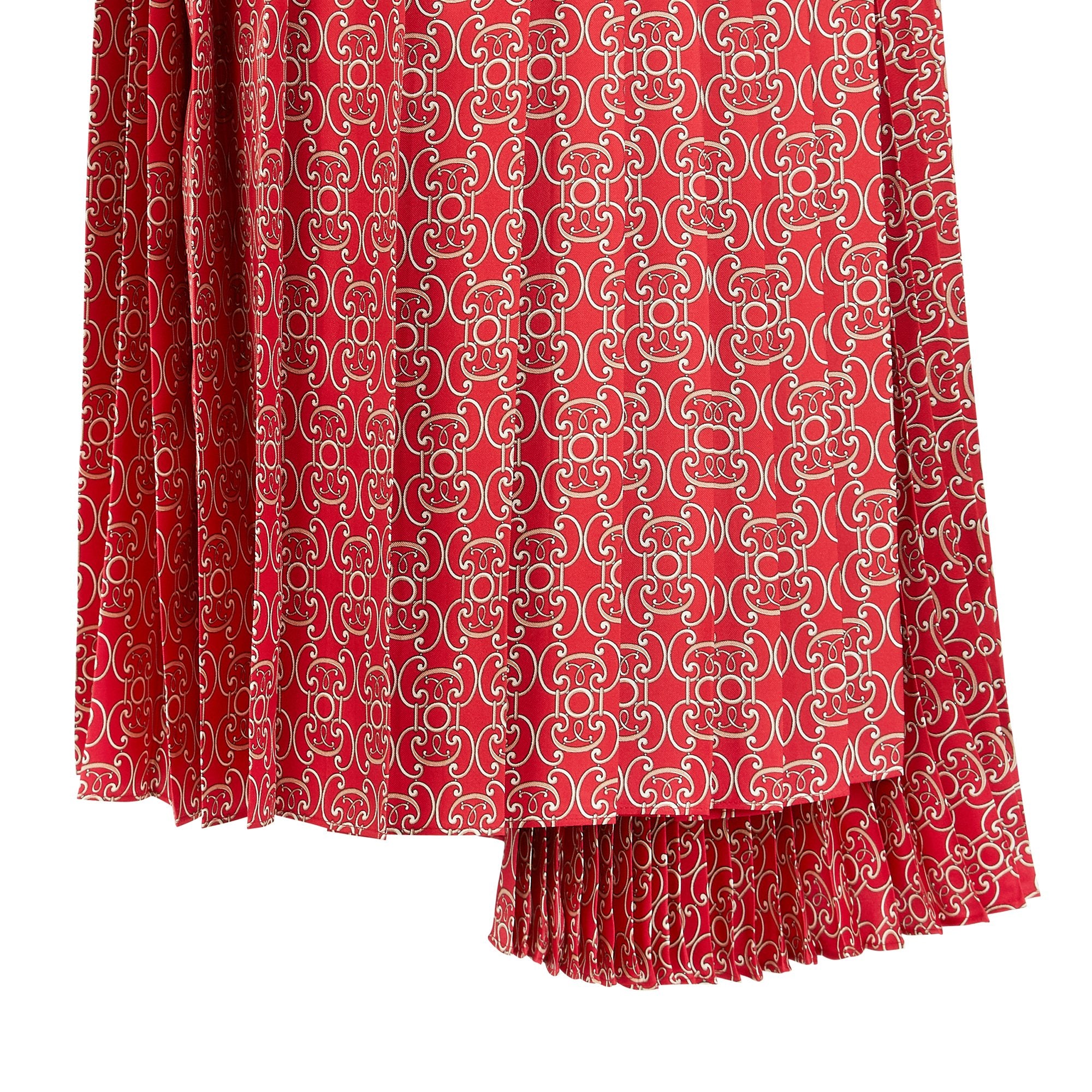 Robe longue chemisier en soie - Rouge
