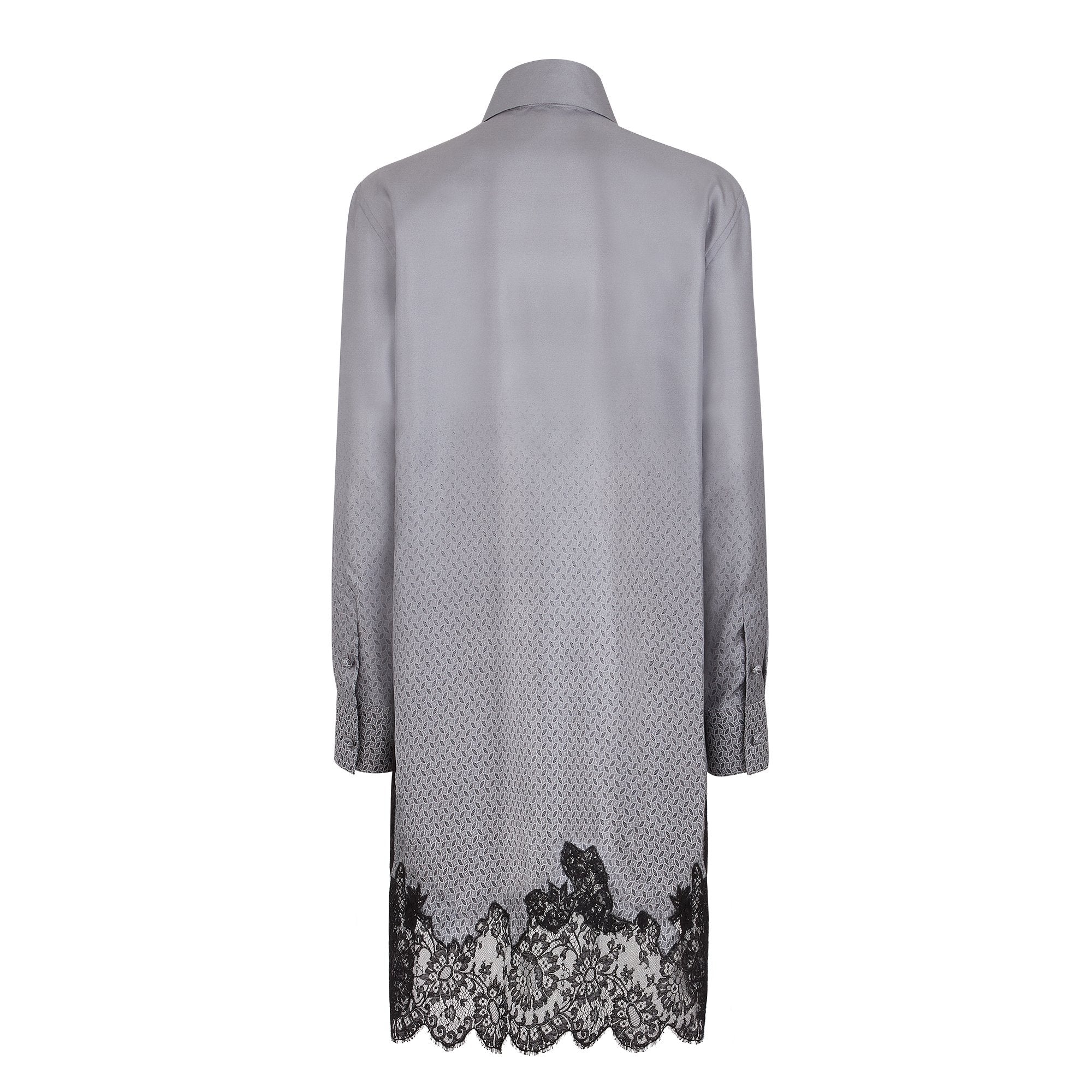 Robe géométrique en soie - Gris