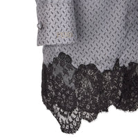 Robe géométrique en soie - Gris