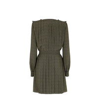 Robe courte imprimé feuillage en soie - Vert