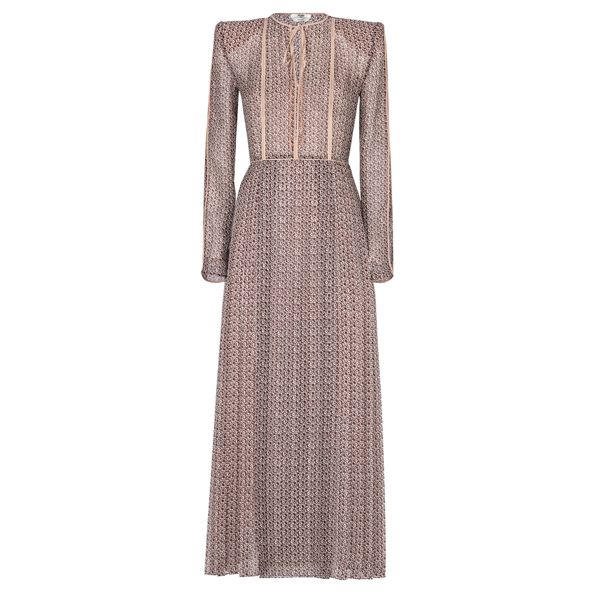 Robe mousseline en soie - Marron