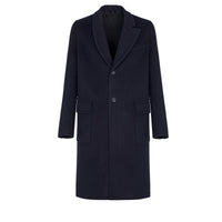 Manteau coupe droite en cachemire - Bleu