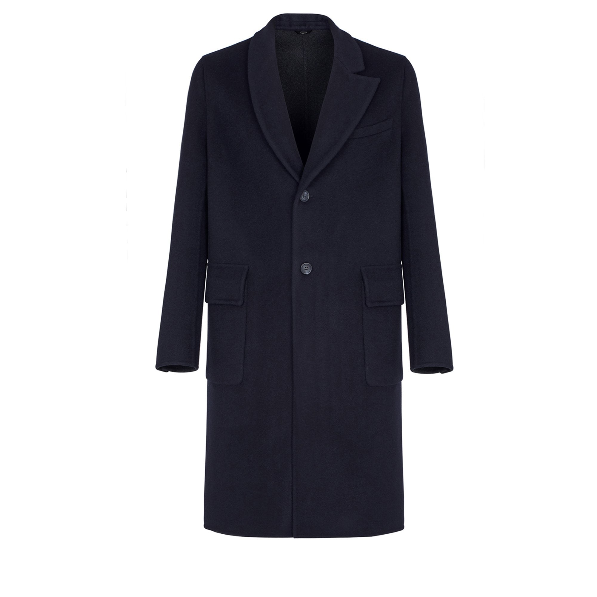 Manteau coupe droite en cachemire - Bleu