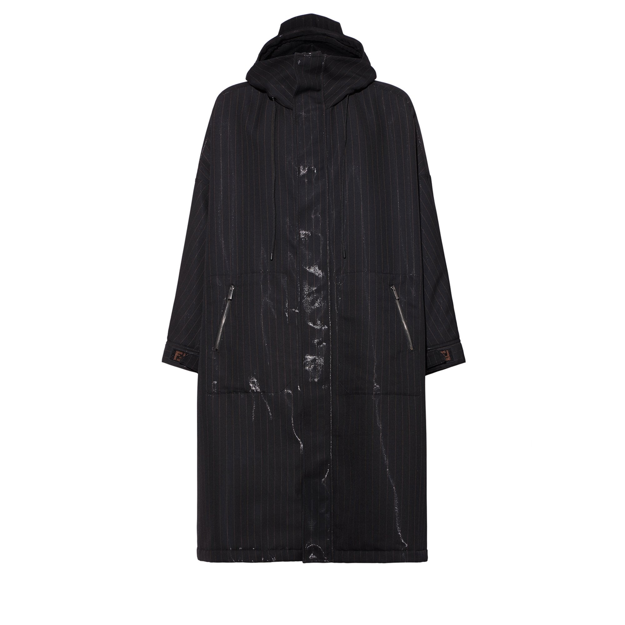 Parka oversize en laine - Noir