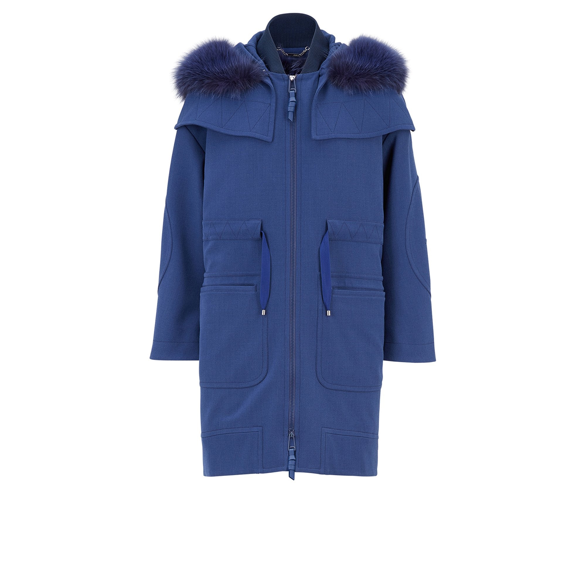 Manteau réversible à capuche - Bleu