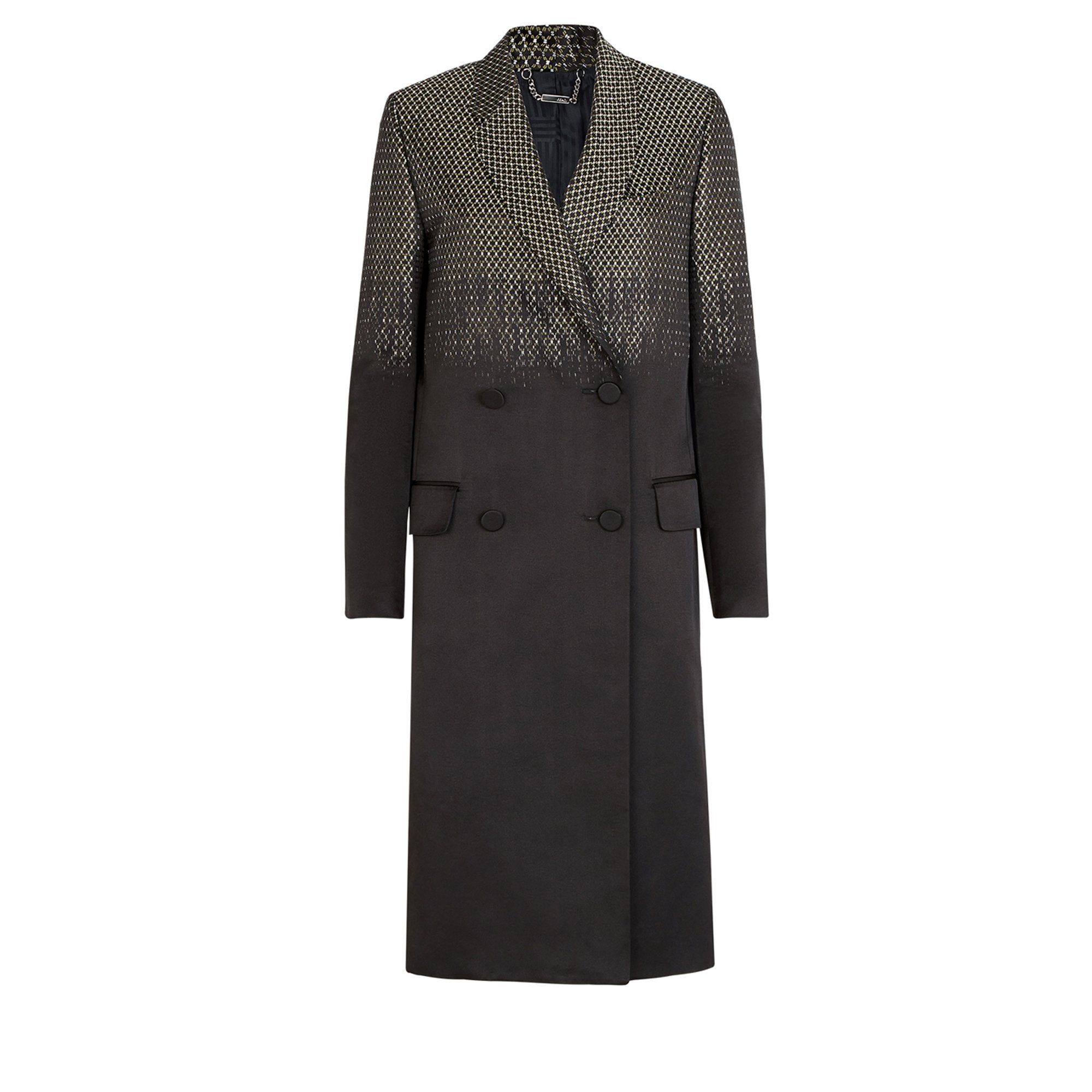 Manteau long en jacquard - Noir