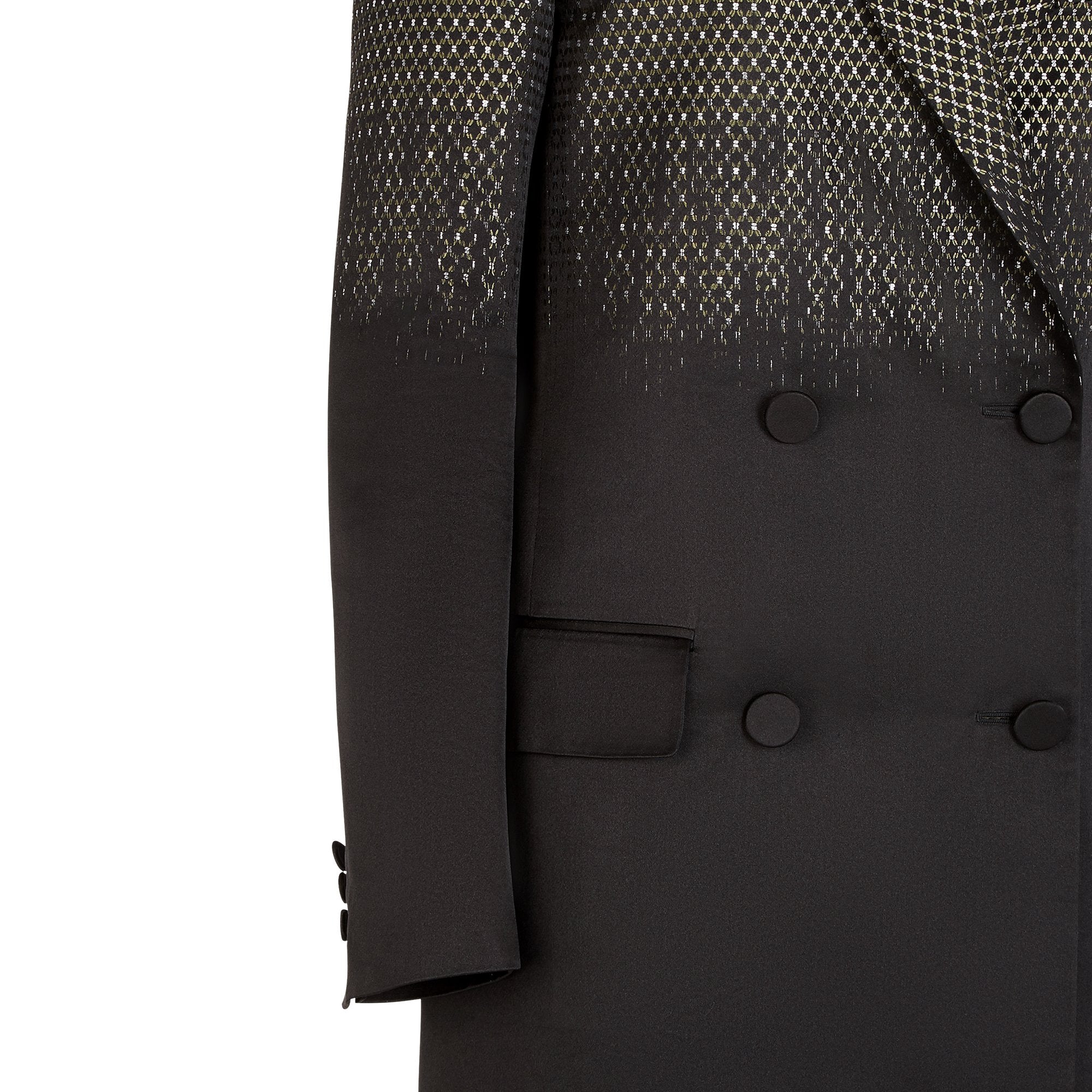 Manteau long en jacquard - Noir