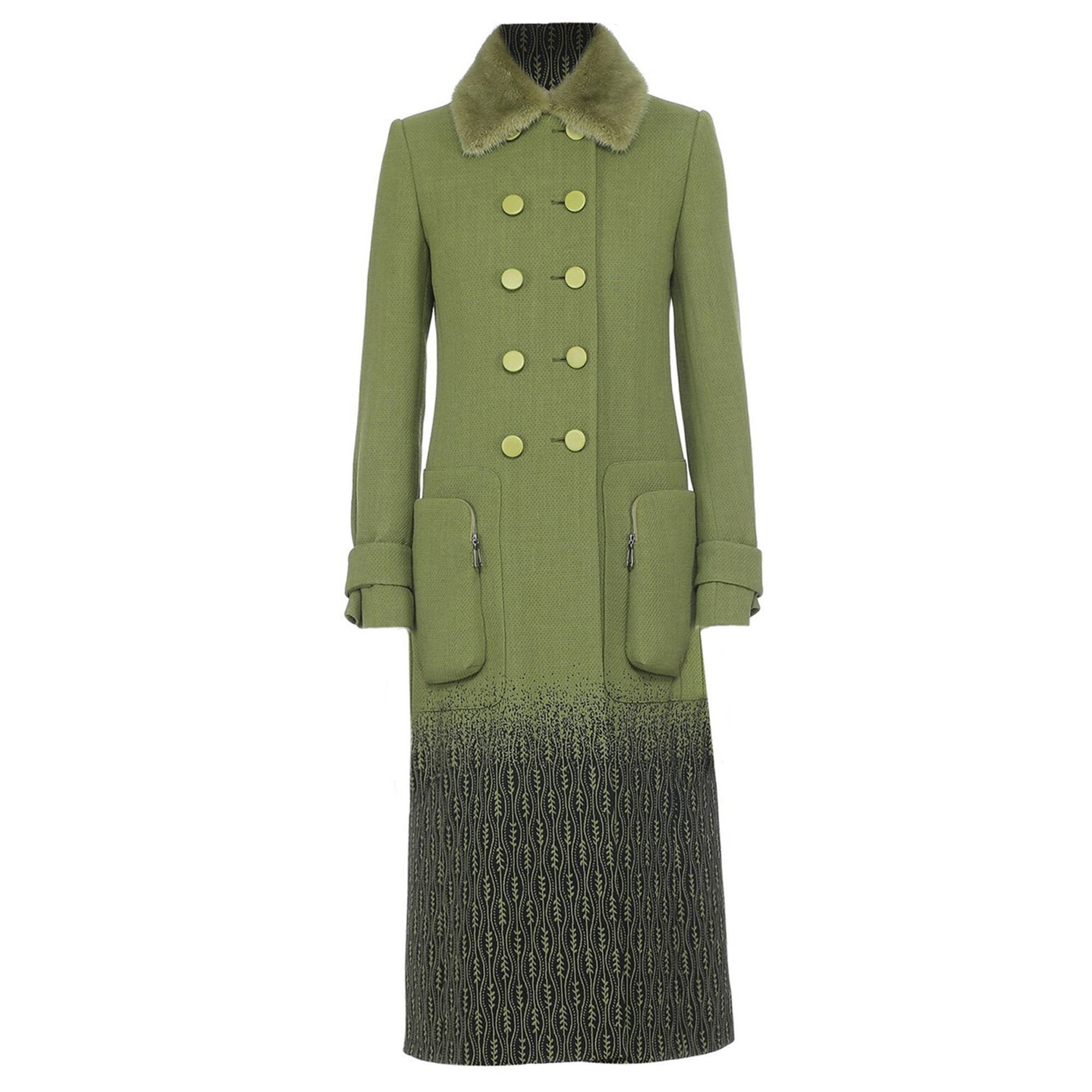 Long manteau en laine - Vert