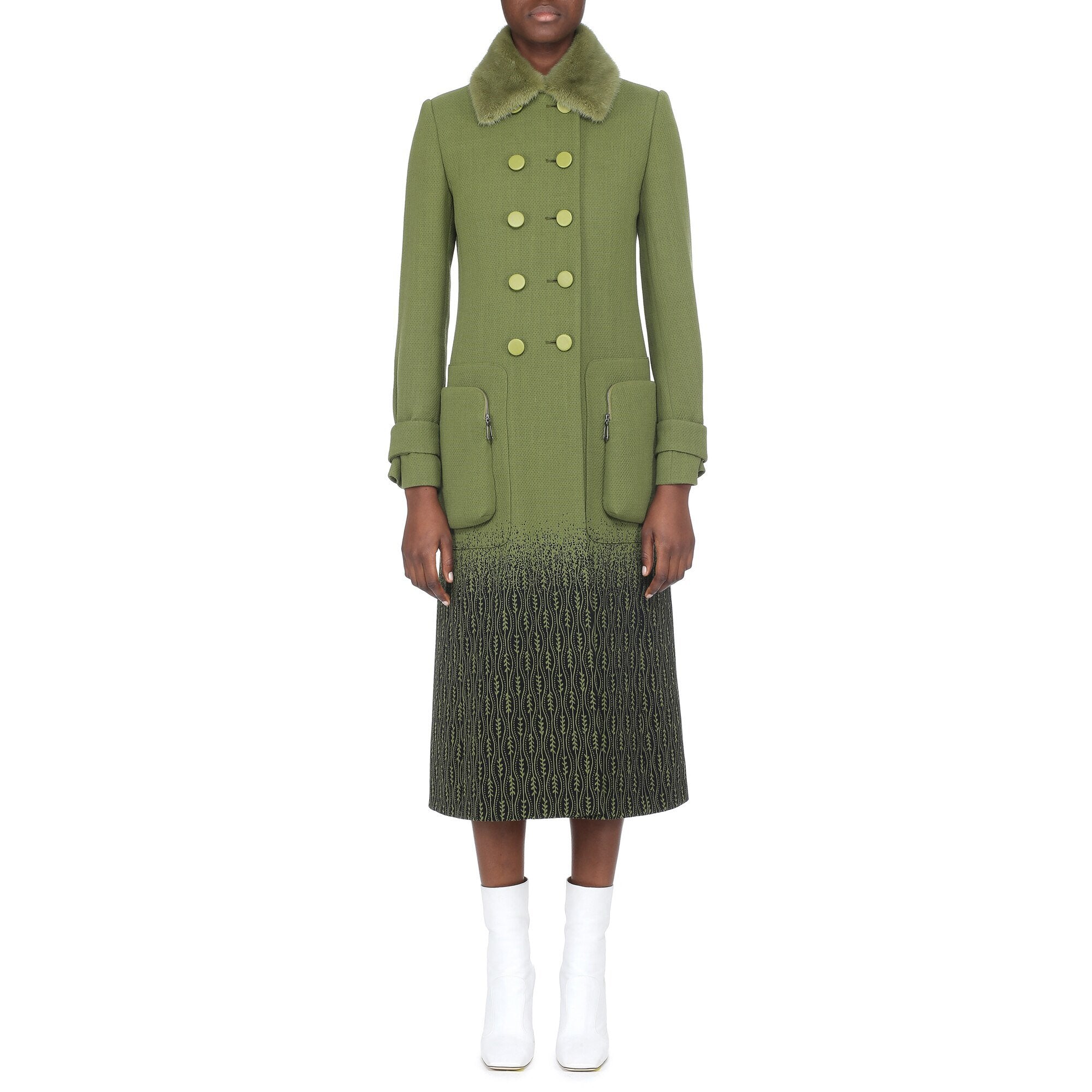 Long manteau en laine - Vert