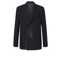 Veste asymétrique en laine - Noir