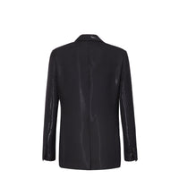 Veste asymétrique en laine - Noir