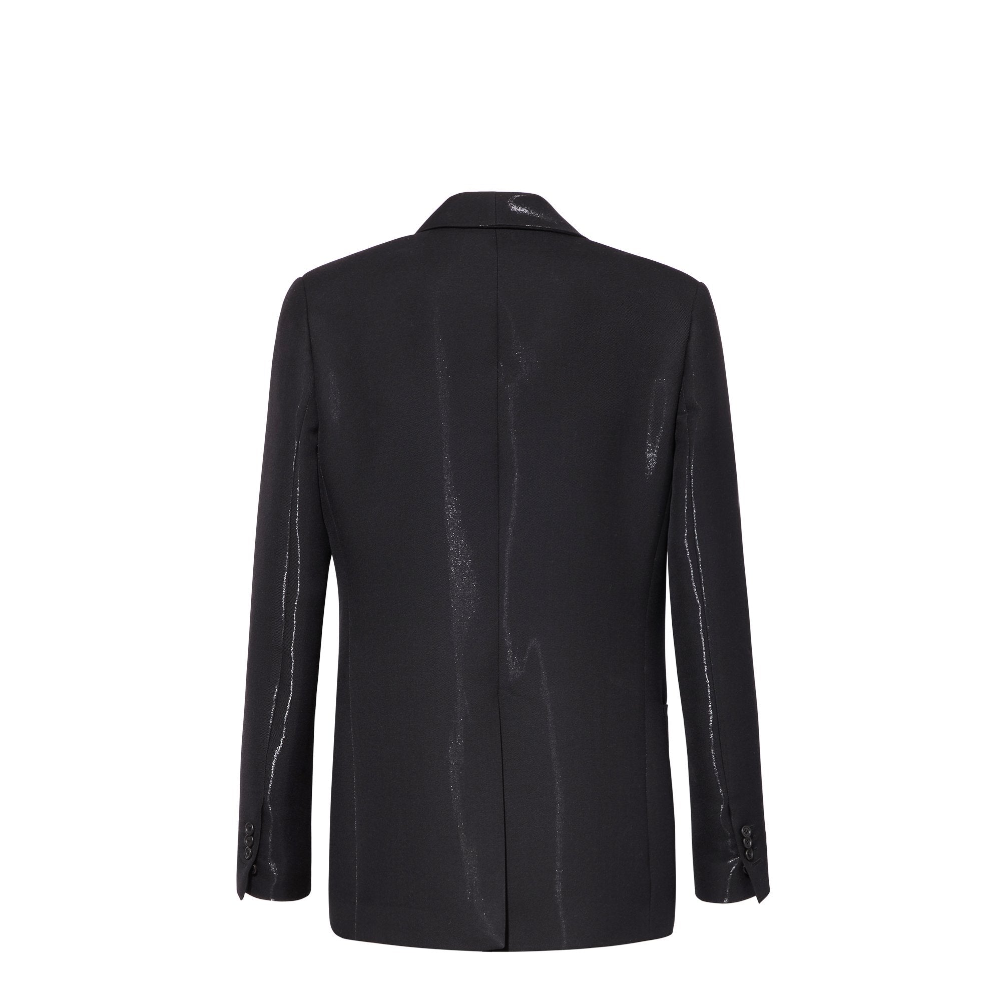 Veste asymétrique en laine - Noir