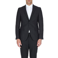 Veste slim jacquard en laine - Noir
