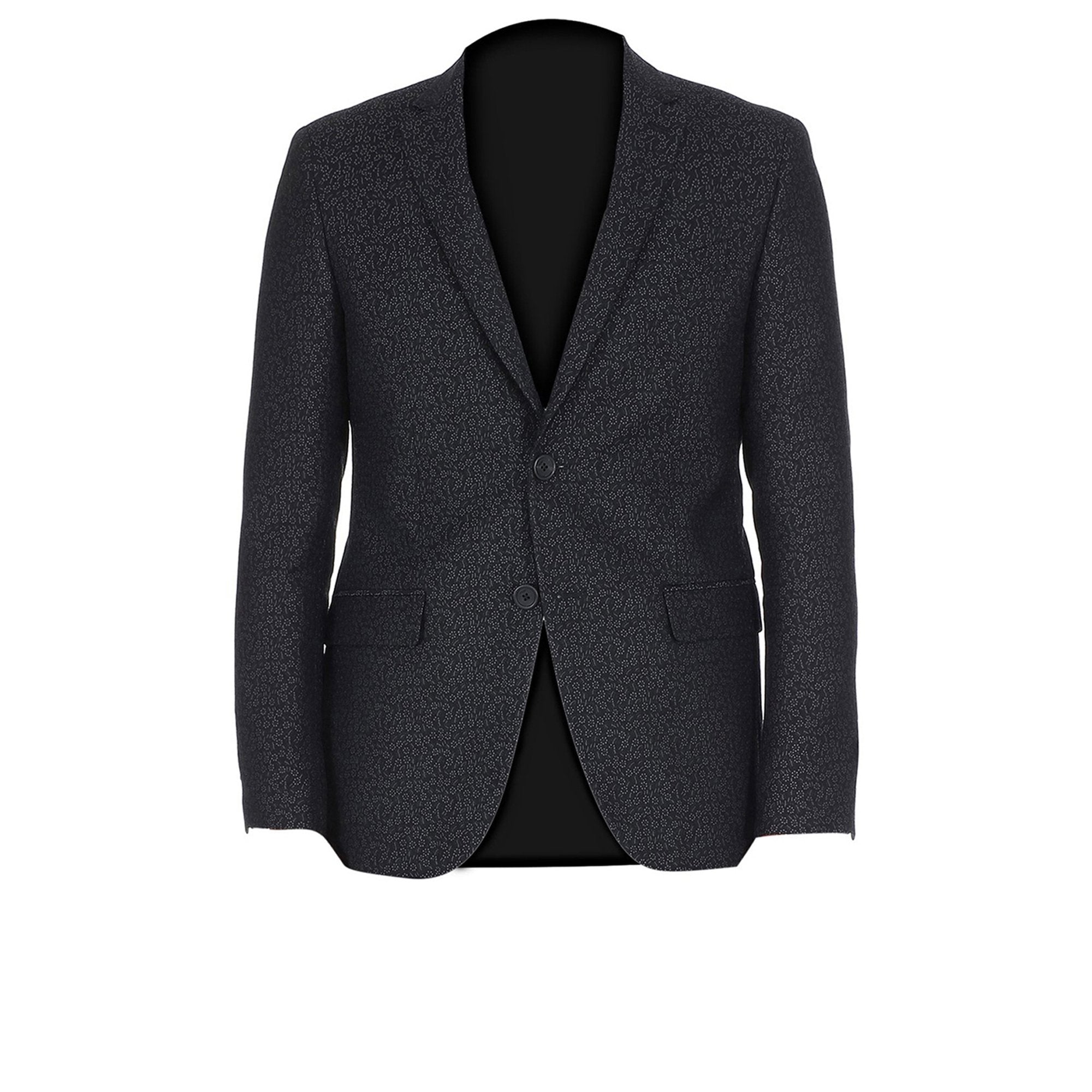 Veste slim jacquard en laine - Noir
