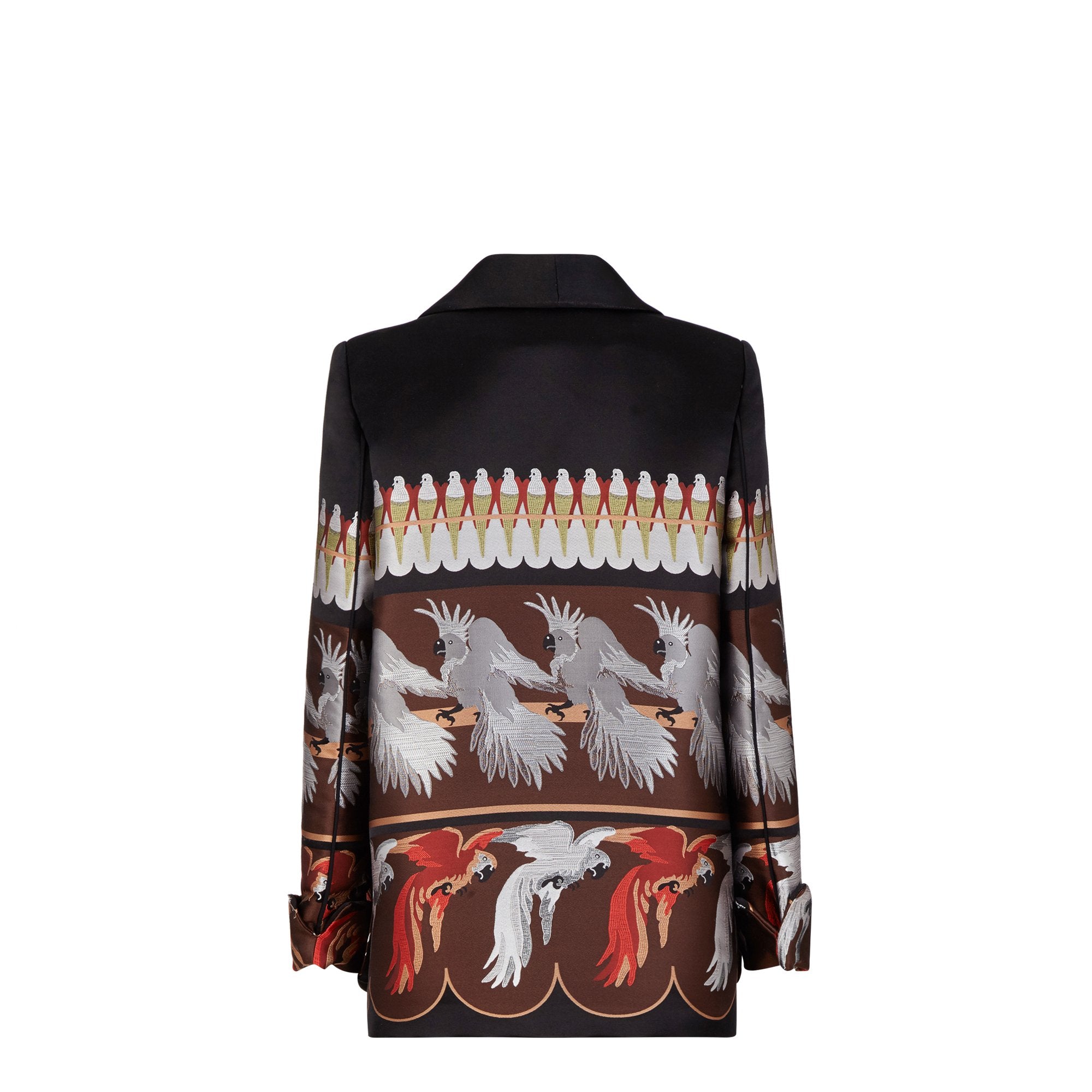 Veste perroquet en soie - Noir & Marron