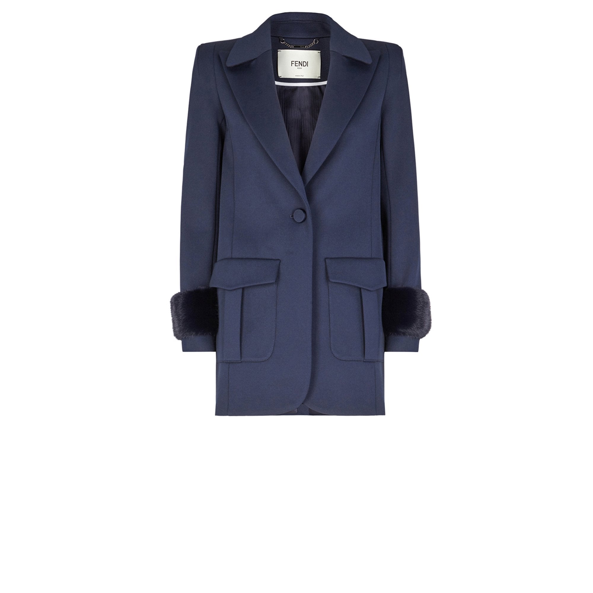 Veste coupe droite en jersey piqué - Bleu