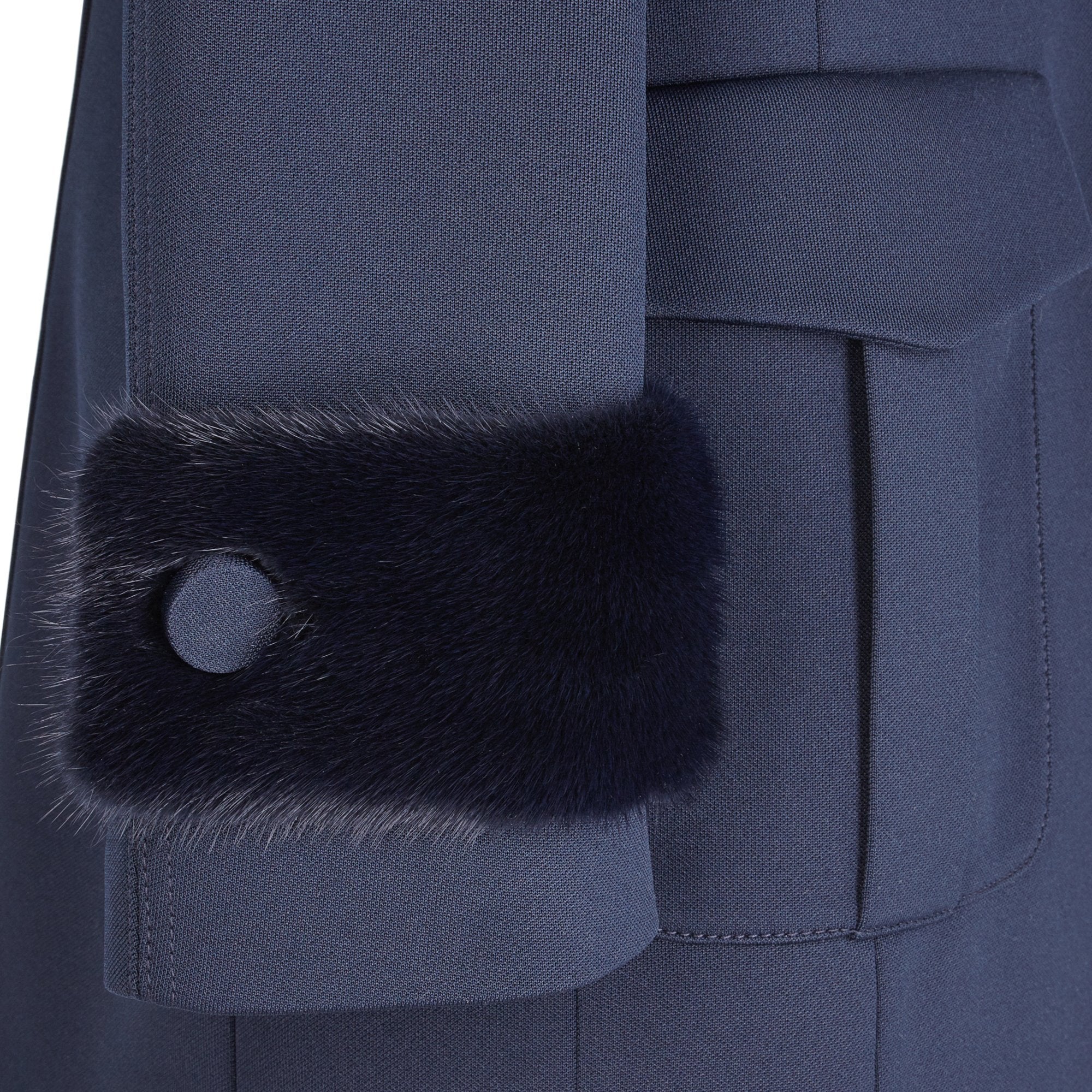 Veste coupe droite en jersey piqué - Bleu