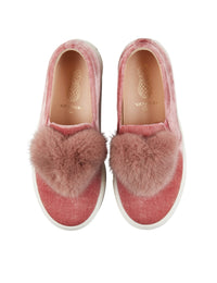 FLUFFY HEART MINI - Rose antique