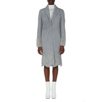 Manteau en fourrure d'agneau - Bleu Clair