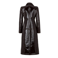 Manteau cintré en cuir verni - Marron