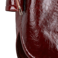 Manteau en cuir verni - Marron bordeaux