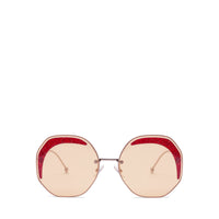 Lunettes Fendi glass octogonales - Rouge Glitter