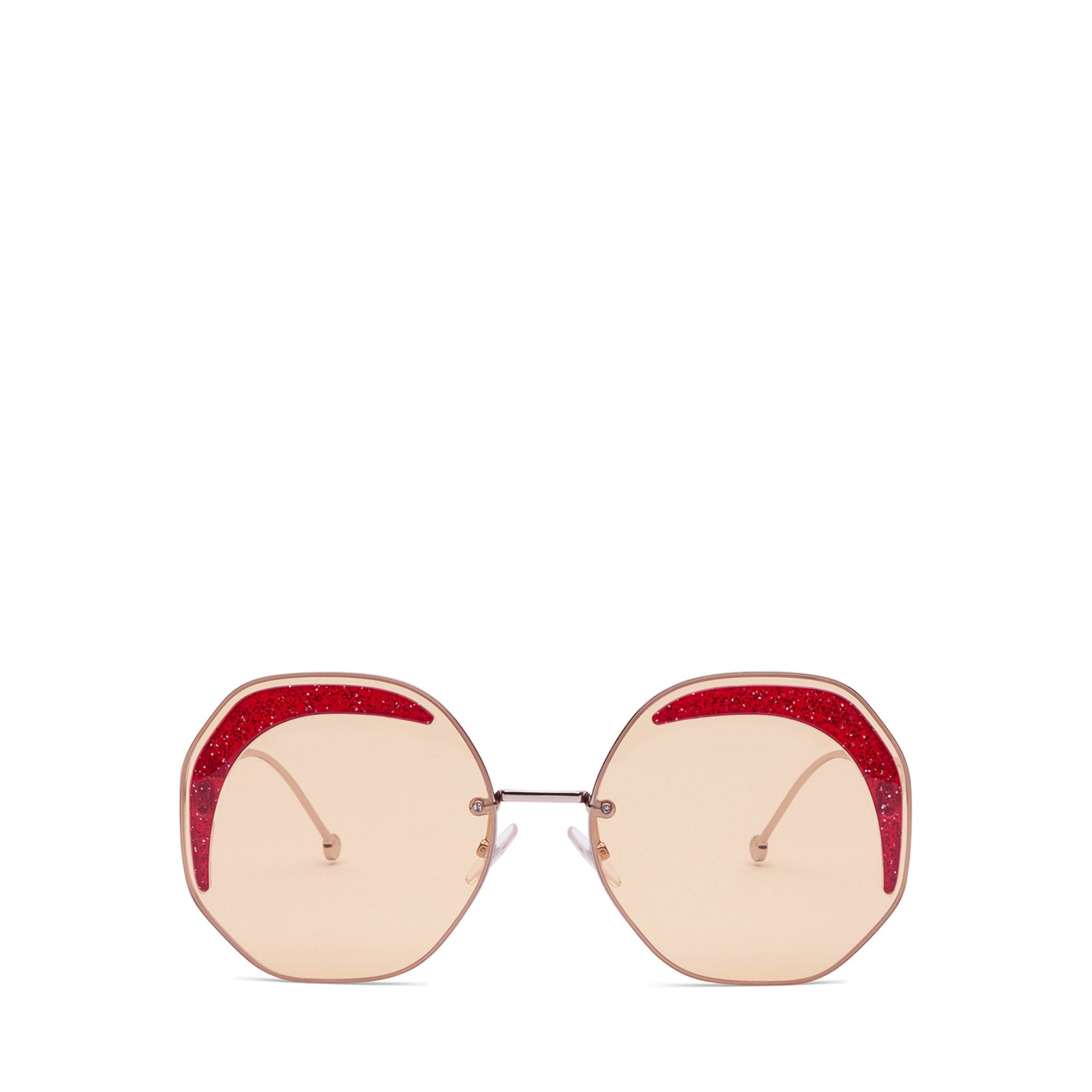 Lunettes Fendi glass octogonales - Rouge Glitter
