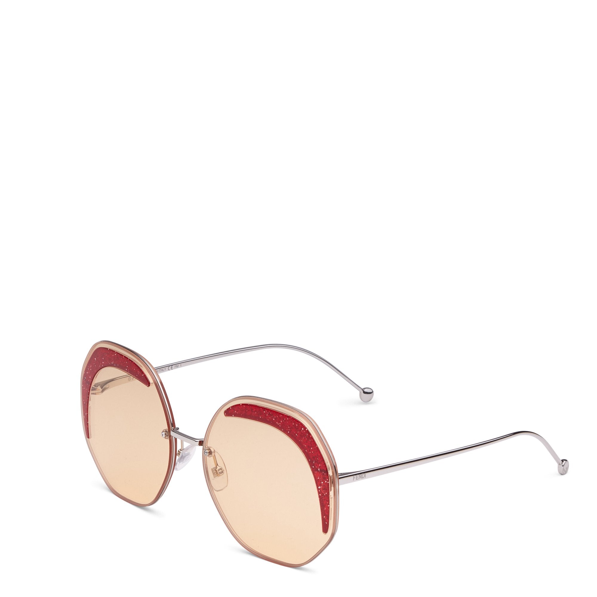 Lunettes Fendi glass octogonales - Rouge Glitter