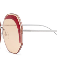 Lunettes Fendi glass octogonales - Rouge Glitter
