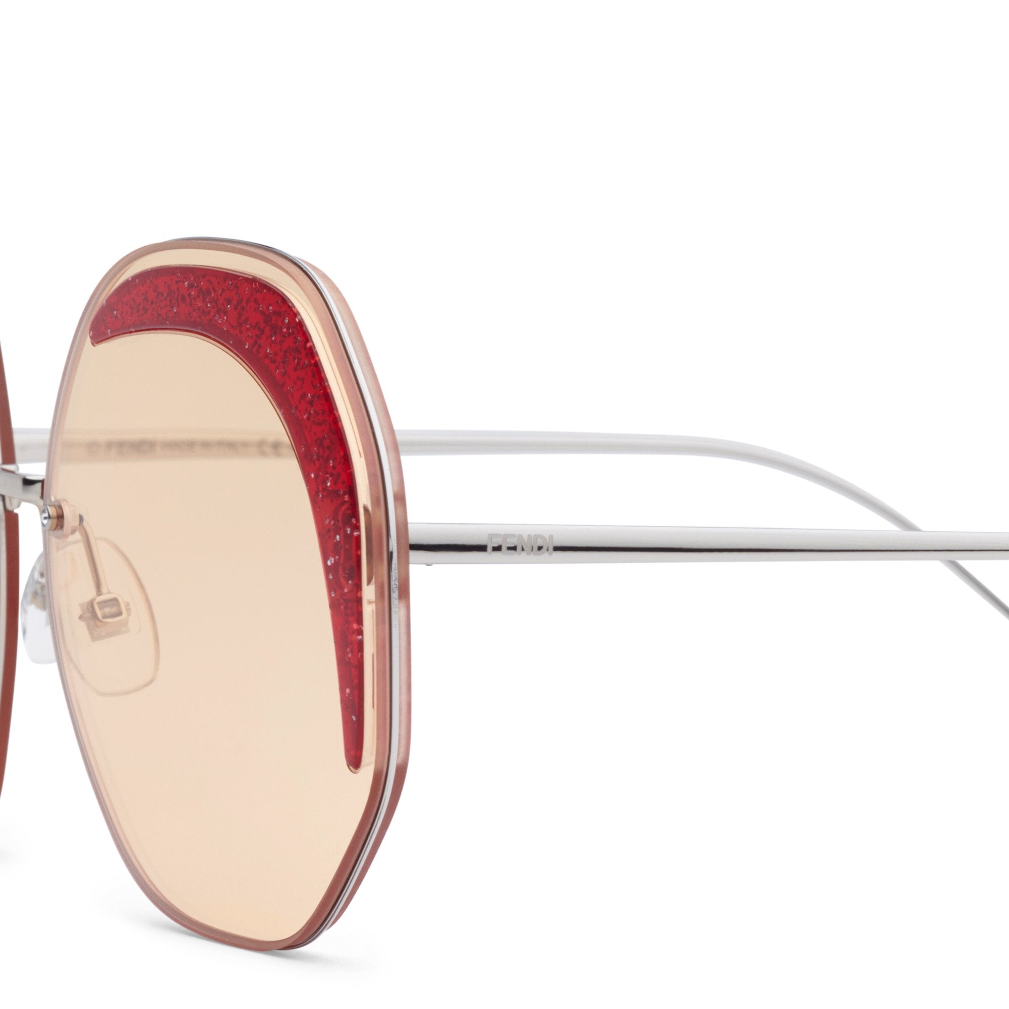 Lunettes Fendi glass octogonales - Rouge Glitter