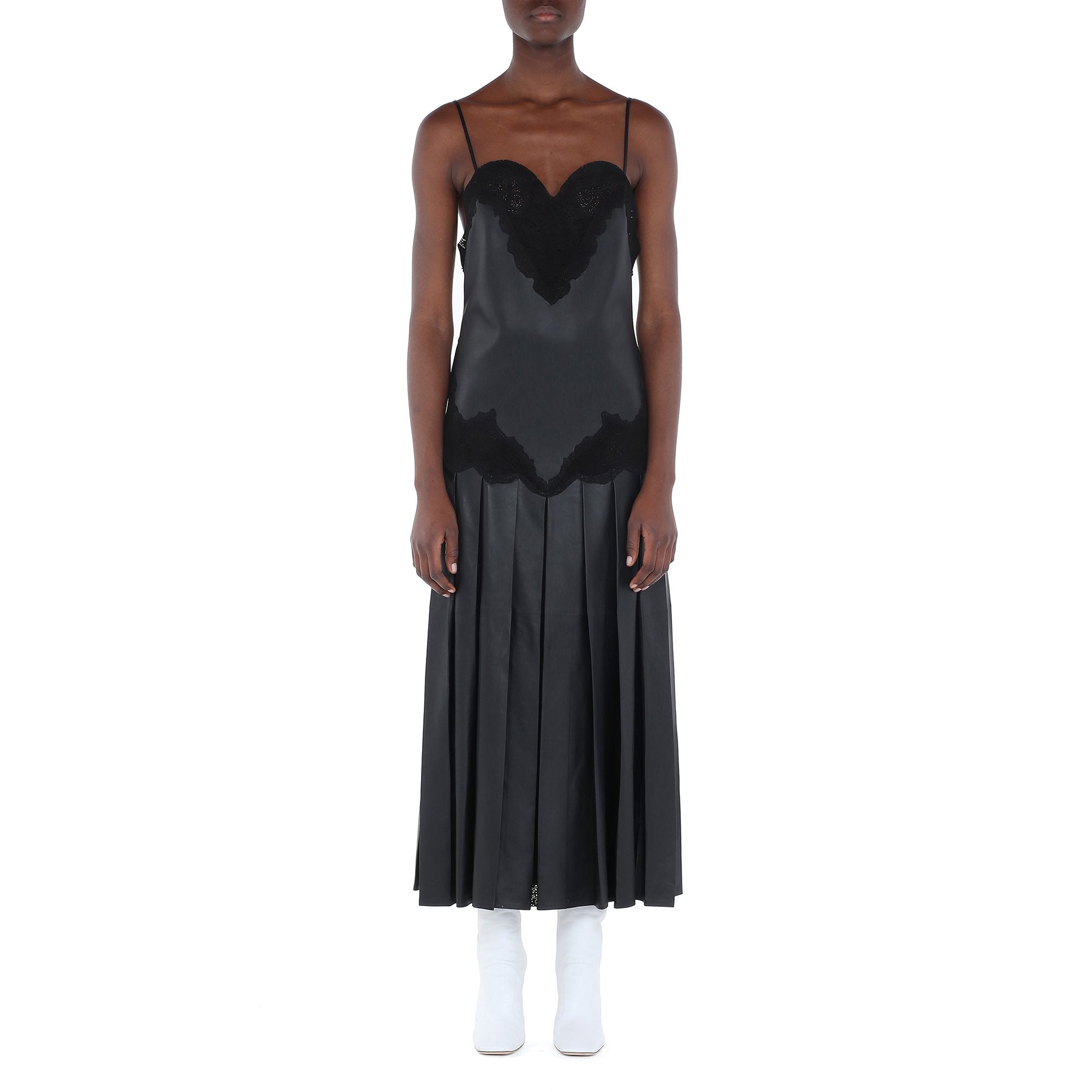 Robe nuisette en cuir - Noir