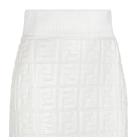 Jupe mi-longue en cuir FF - Blanc
