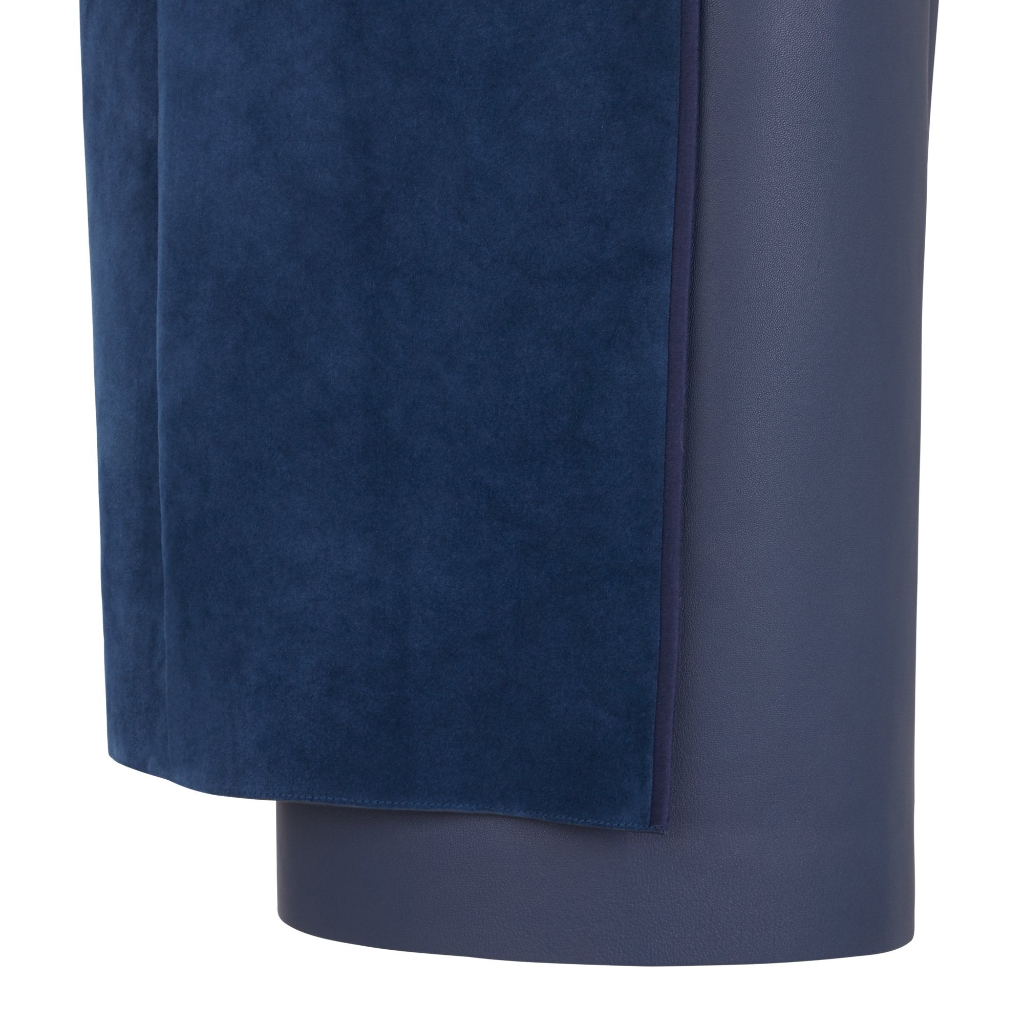 Jupe lisse en cuir & daim - Bleu