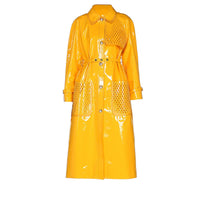 Trench en cuir verni - Jaune